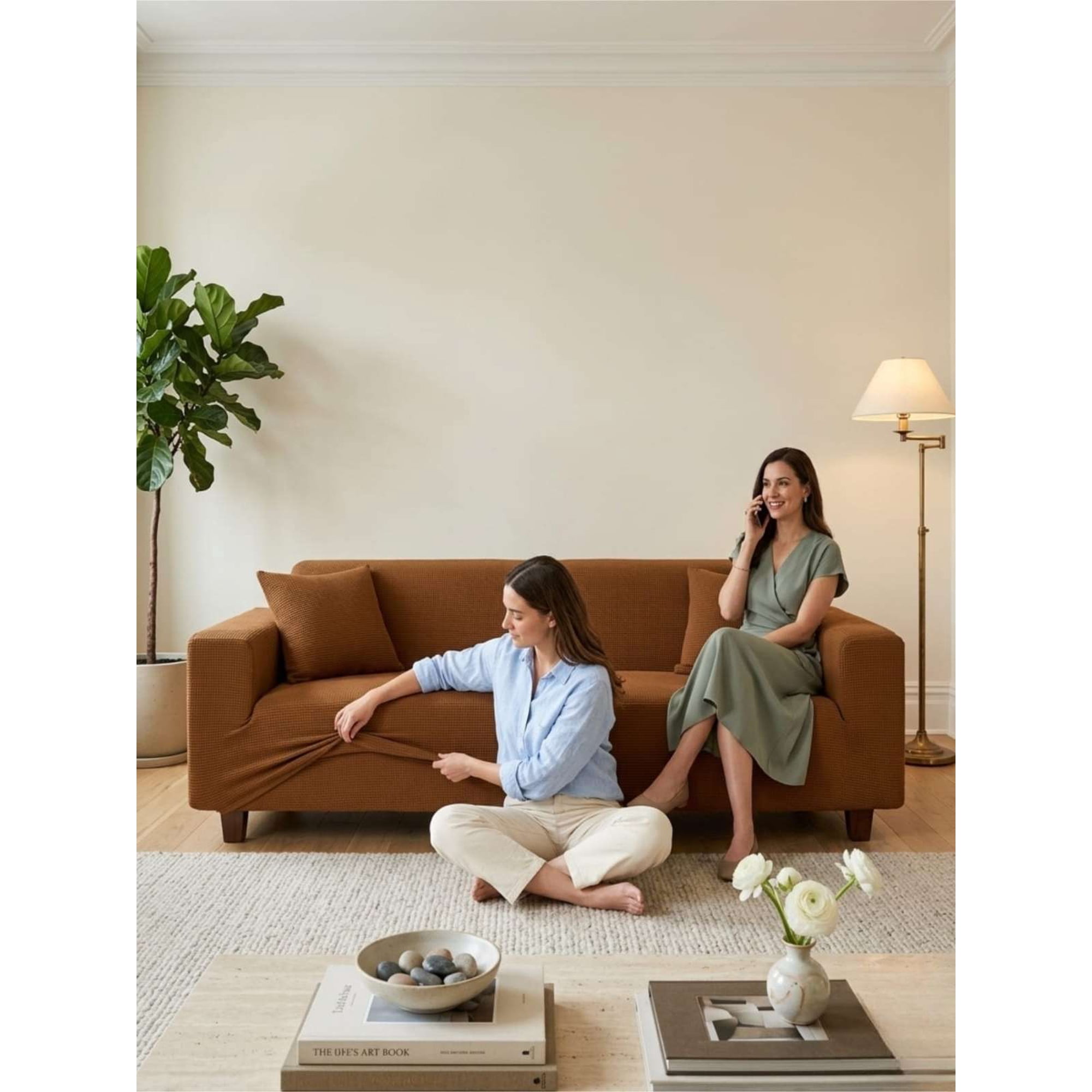 Todo Para El Hogar - Funda De Sofá Elástica Cuadrillé: Renueva Tu Living En Minutos (1 Cuerpo)