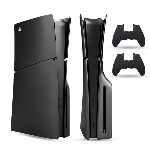 Placa frontal PEYANZ para PS5 Slim (edición en disco) con 2 fundas de mando