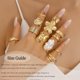 thumbnail image 2 of FAXHION 12 anillos llamativos chapados en oro para mujer, 2 of 3
