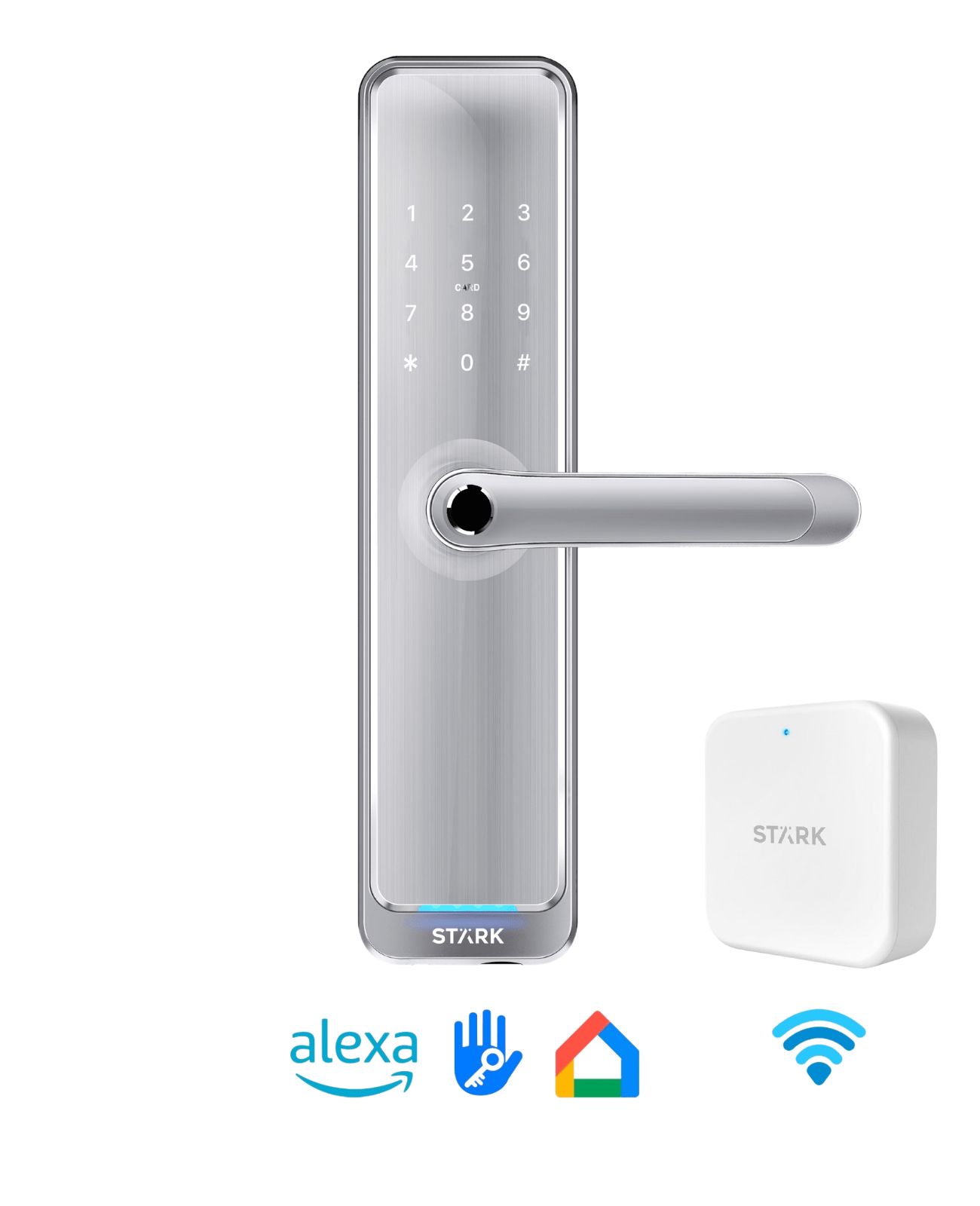 Stark Design - Cerradura Digital Acceso Principal. Modelo: H35B (Resistente Al Agua Y Rayos Uv). Manilla Reversible + Gateway