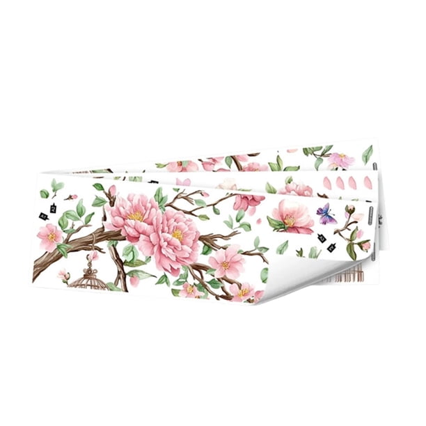 Pegatinas De Pared Con Diseño De Pájaros Y Flores, 3 Hojas, Para El Armario De La Guardería Y La Sala De Estar.
