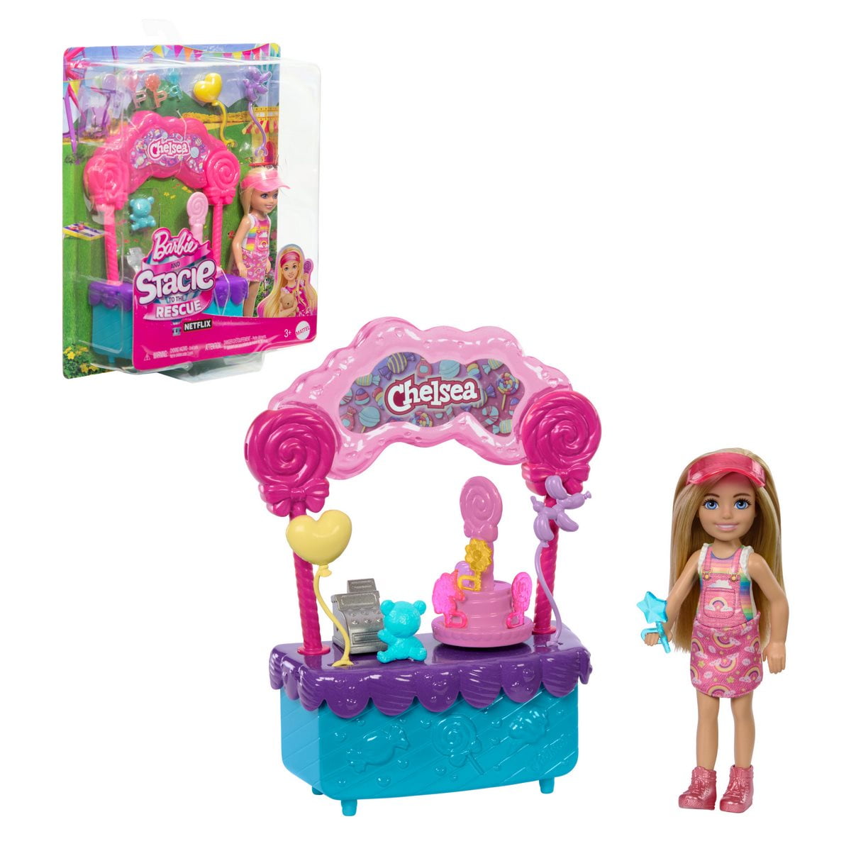 Muñeca Barbie Chelsea Set Juego 10 Piezas Estación Dulces