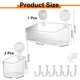 thumbnail image 2 of Uxcell 1Set Organizador de Ducha con Ventosa y Ganchos, 3Pcs Estante Organizador de Ducha con Ventosa Montado en la Pared Dispensador de Estante para Baño Cocina, Transparente, 2 of 7
