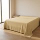 thumbnail image 1 of Sábana de Gasa de Algodón, Sábana Suave, Ropa de Cama Acogedora para Dormitorio Amarillo Cremoso 91x96in, 1 of 5
