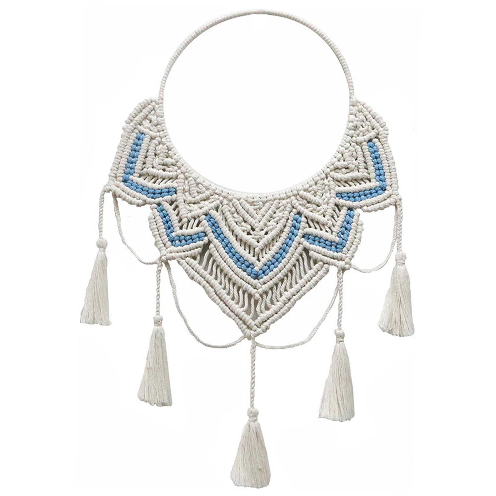 Magideal - Tapiz Colgante De Pared Bohemio Tejido Hecho A Mano Regalos Artesanales Arte Círculo De Punto Para Decoración Del Hogar Decoración De La Habitación De