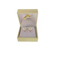 Aros Pegados De Perlas De Mallorca N°10 Enchapado En Oro