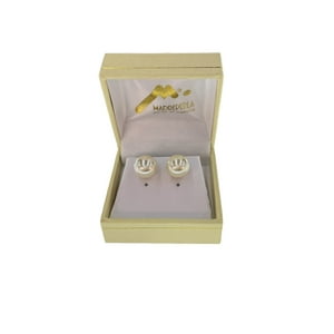 Aros Pegados De Perlas De Mallorca N°10 Enchapado En Oro