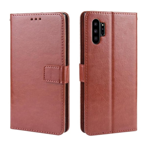 Funda tipo libro para Samsung Galaxy Note 10 Plus, cartera todo‑en‑uno, funda multifuncional con tarjetero y correa de muñeca desmontable