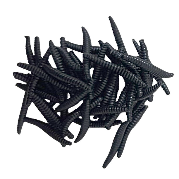 100 Piezas Maggot Grub Spoof Toys Juguete Falso Aterrador Y Repugnante Juguetes de Halloween Broma Asustar Gusanos Falsos para Rellenos de Bolsas de R negro