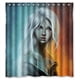thumbnail image 1 of Cortina de ducha con diseño de astróloga Yin Yang Girl, juego de cortinas de baño con ganchos, tamaño 60 x 72 pulgadas, 1 of 3