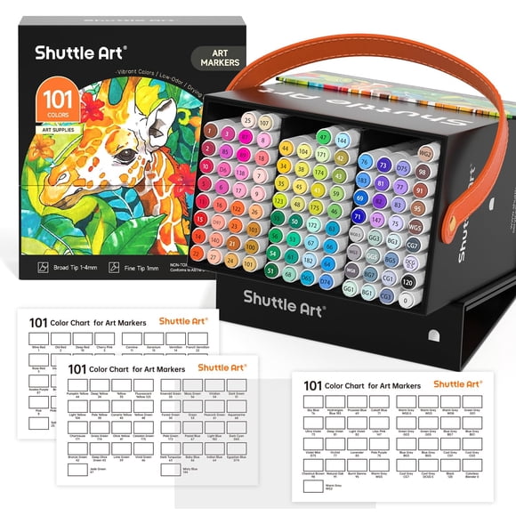 Marcadores Art De 101 Colores Con Doble Punta A Base De Alcohol