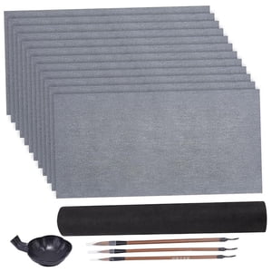 Magideal - 12 Piezas De Agua Escribiendo Tela China Con Juego De Caligrafía China Por Caligrafía Multifunción Portátil Practicando Para Estudiantes Adultos Princ