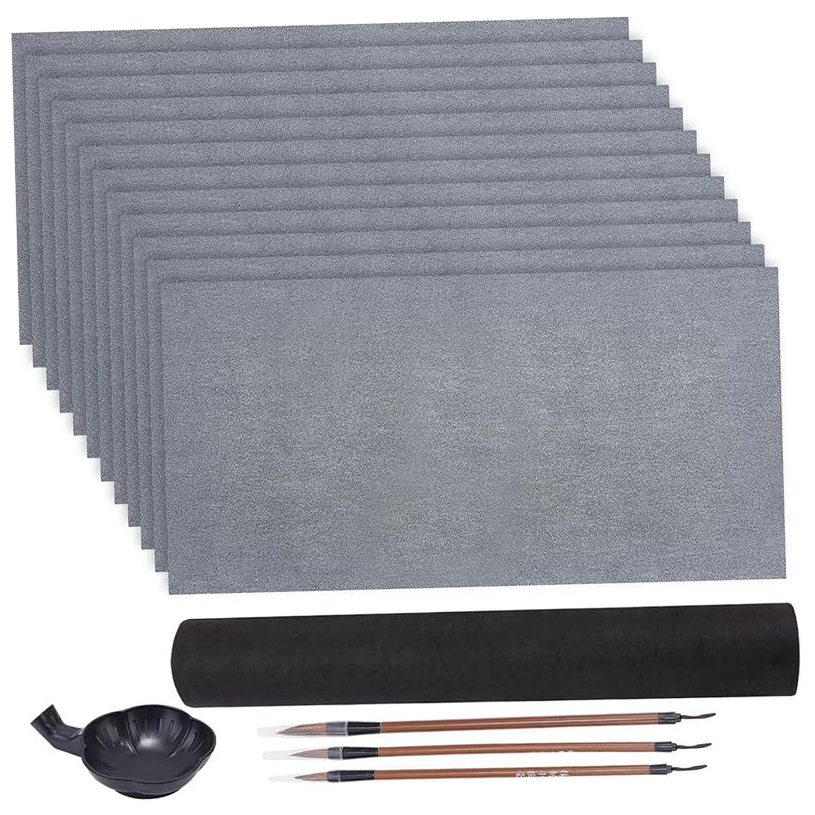 Magideal - 12 Piezas De Agua Escribiendo Tela China Con Juego De Caligrafía China Por Caligrafía Multifunción Portátil Practicando Para Estudiantes Adultos Princ