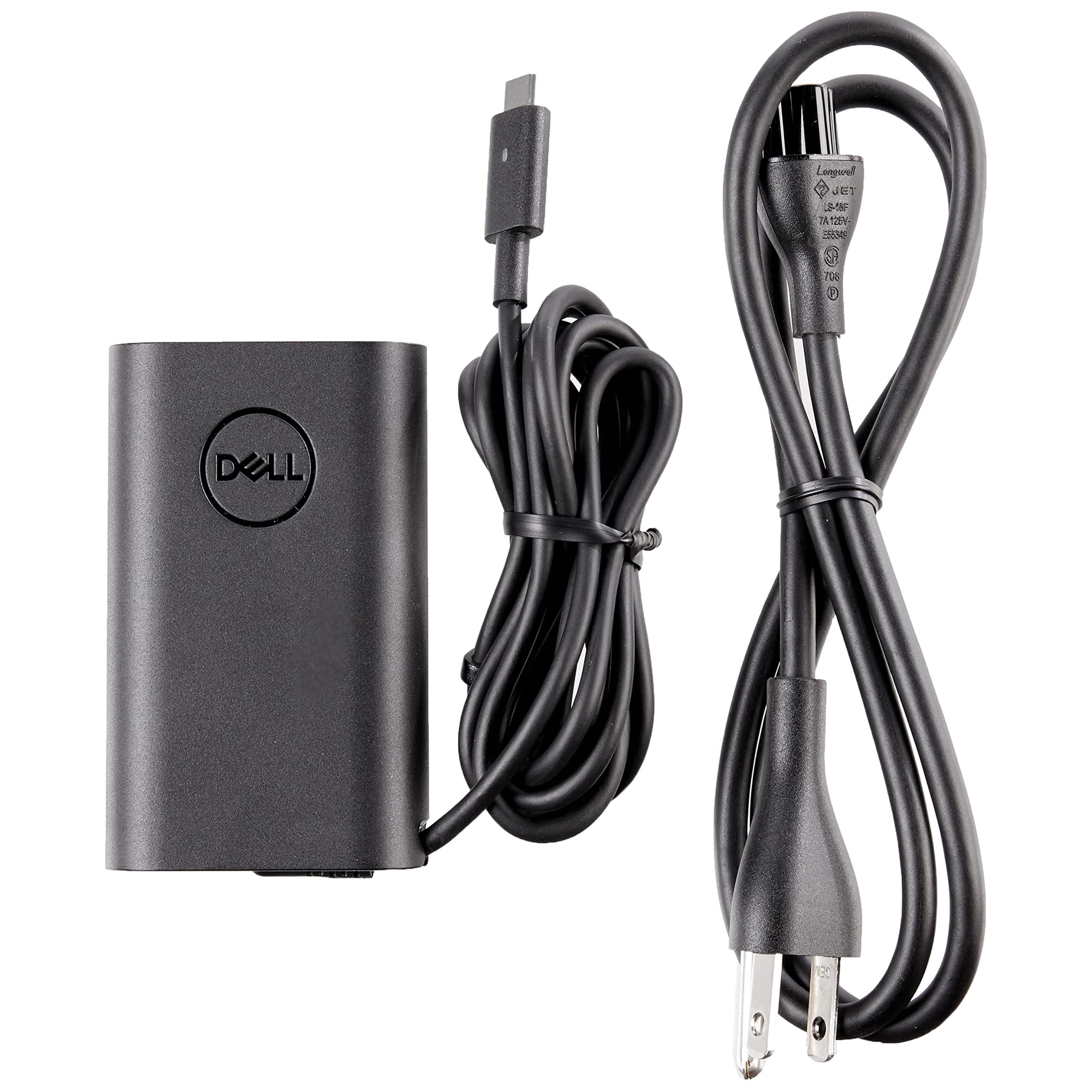 Cargador Slim Usb-c Para Laptop Dell 45w - Adaptador De Corriente Tipo C Con Cable De 1 Metro, Negro