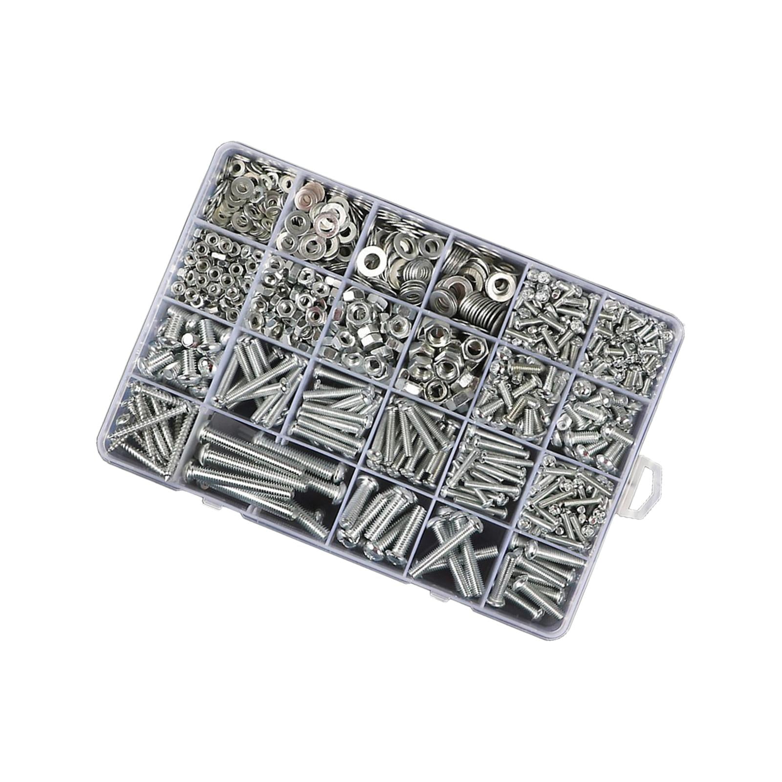 Magideal - Juego De Tornillos Y Tuercas, Juego Surtido De Tornillos, Tornillos Autorroscantes De Rosca Plana, Herramienta De Reparación Para Puertas, Reparación