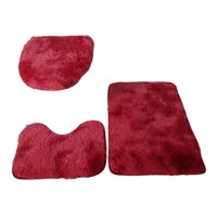 Bothyi - Juego De 3 Alfombrillas De Baño Con Tapa De Inodoro Absorbente Para Bañeras, Color Rojo