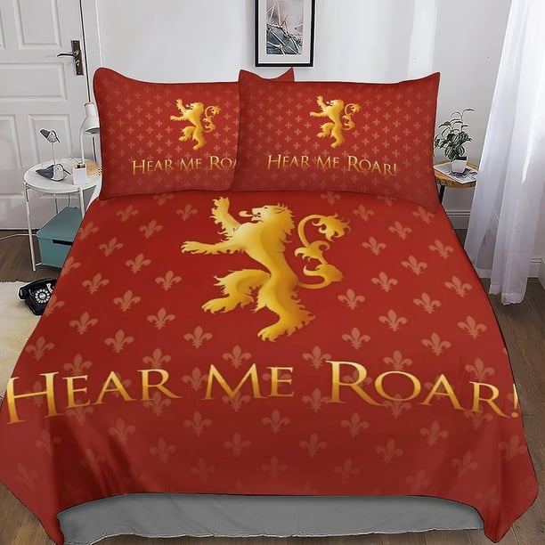 Juego de ropa de cama estampado de Juego de Tronos de Entemah, juego de funda nórdica, funda de edredón de fantasía con estampado 3D, 3 piezas para niños, adolescentes y niños, funda de edre