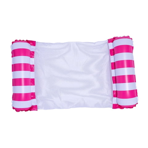 Magideal - Hamaca Flotante Para Piscina, Flotador Inflable Para Piscina, Balsa Portátil Para Piscina, Hamaca Inflable, Hamaca De Agua Para Vacaciones, Fiesta En Rayas Rojas