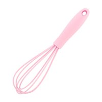Magideal - Utensilio De De Silicona Manual Herramienta De Cocina Con Suave Alambre De Material Acero Inoxidable Utensilios De Cocina Antiarañazos Agitador , Rosado