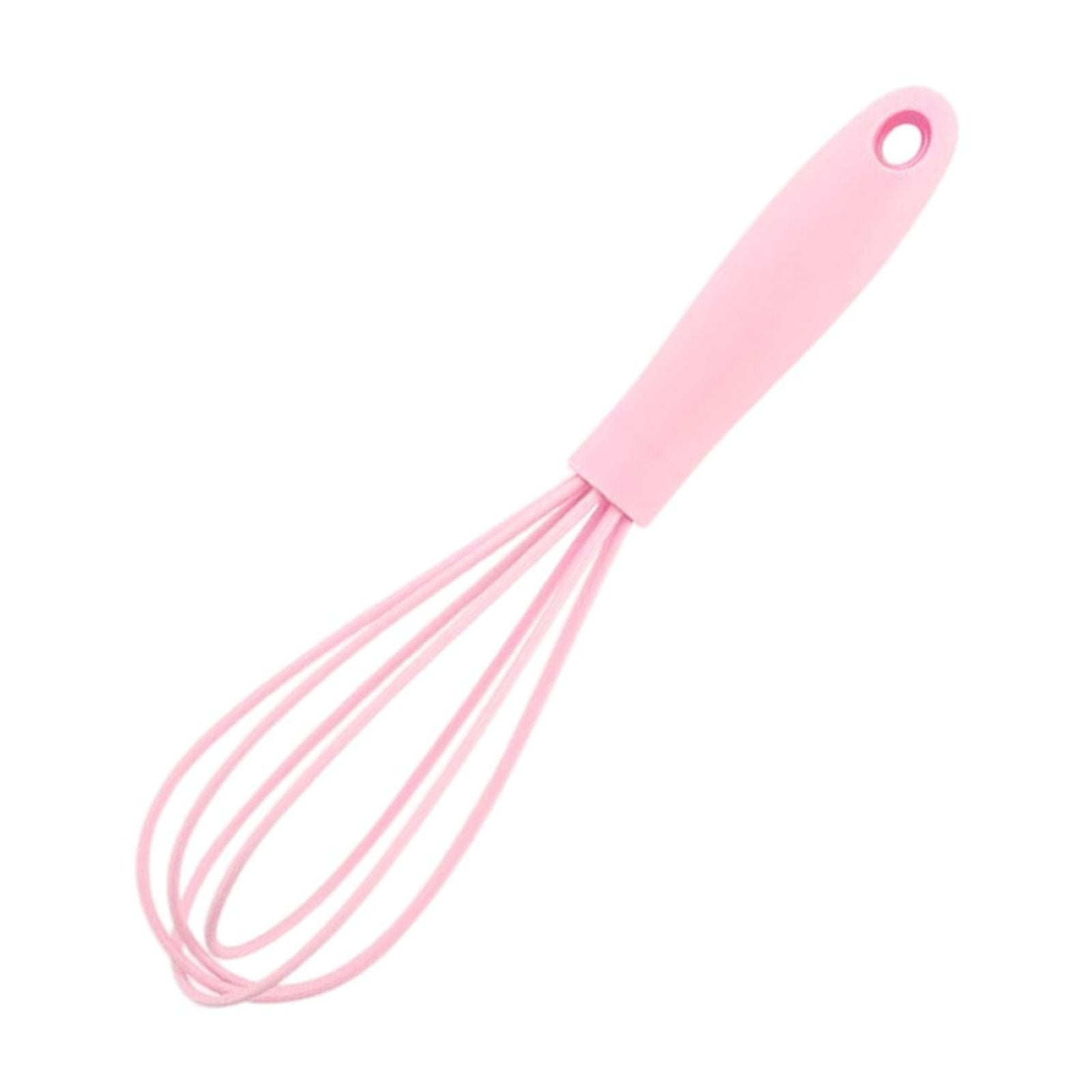 Magideal - Utensilio De De Silicona Manual Herramienta De Cocina Con Suave Alambre De Material Acero Inoxidable Utensilios De Cocina Antiarañazos Agitador , Rosado