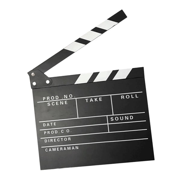 Película profesional Clapboard Clapper Board Film Slate Mini Accesorios duraderos Madera de borrado para video Cámara de fondo Fotografía , Inglés negro