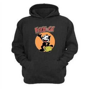 Genérico - Poleron Canguro El Gato Felix Gris Oscuro Talla S Unisex