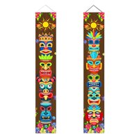 Bothyi - 1 Par De Carteles Para Puerta, Tótem Luau Hawaiano Para Playa, Cumpleaños, Fiesta De Mardi Gras