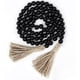 thumbnail image 1 of Guirnalda de cuentas de madera de 58 pulgadas con borlas, cuentas rústicas de granja, decoración de pared con cuentas bohemias para oración (negro), 1 of 6
