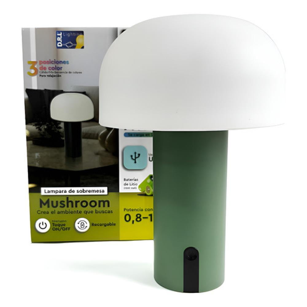 Teimporta - Lámpara Mushroom Interior Exterior Touch Rgb Ip44 Usb 7h Verde