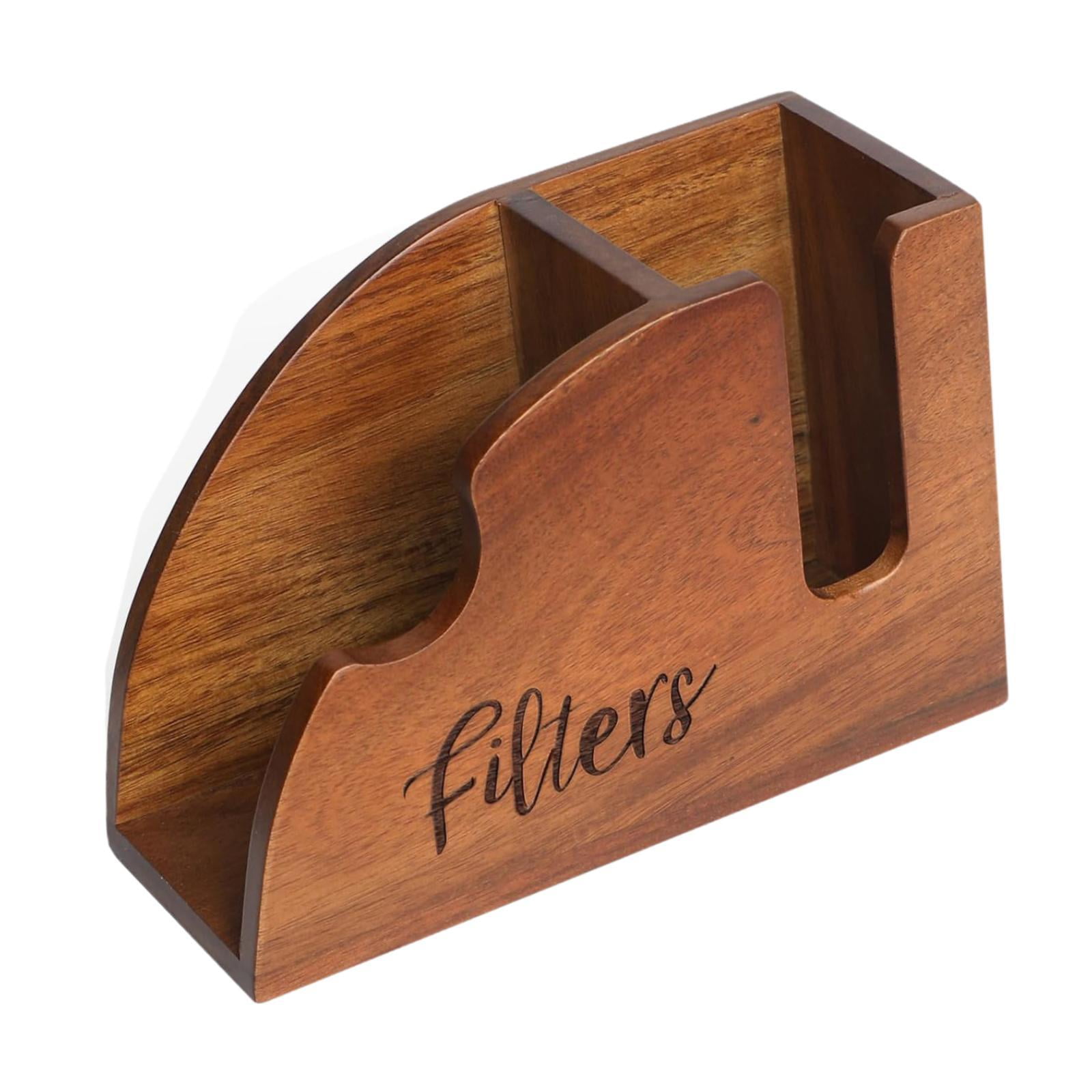Bothyi - Soporte De Madera Para Filtros De Café, Moderno Soporte Para Encimera, Redondo, Para Filtros De Café