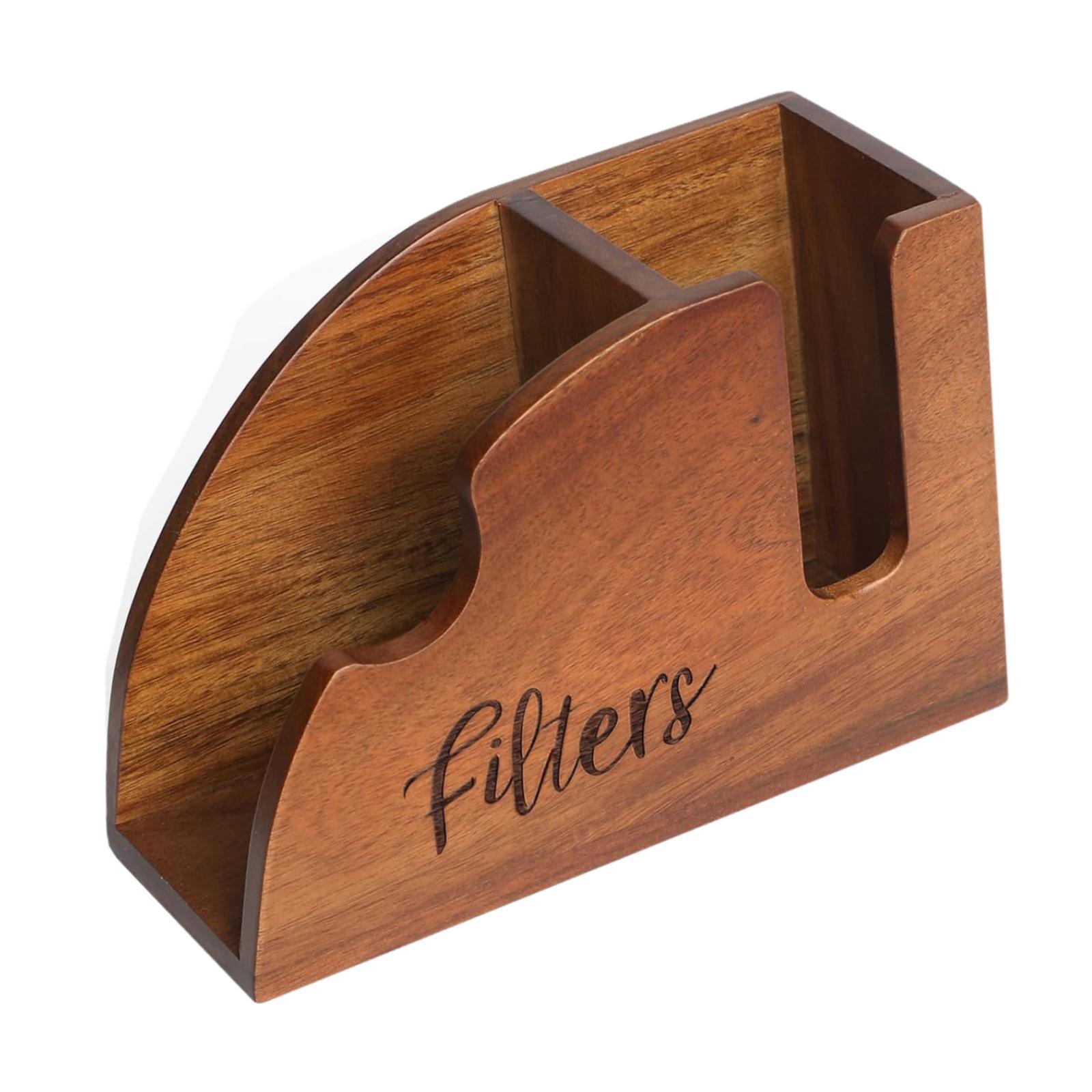 Bothyi - Soporte De Madera Para Filtros De Café, Moderno Soporte Para Encimera, Redondo, Para Filtros De Café