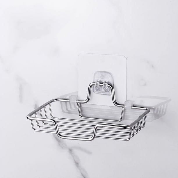 Upgrade Your Bathroom with our High-Quality Stainless Steel Soap Holder - Wall-mounted, No Punching Required, Detachable Wall Stick, Holds Two Bars of Soap!