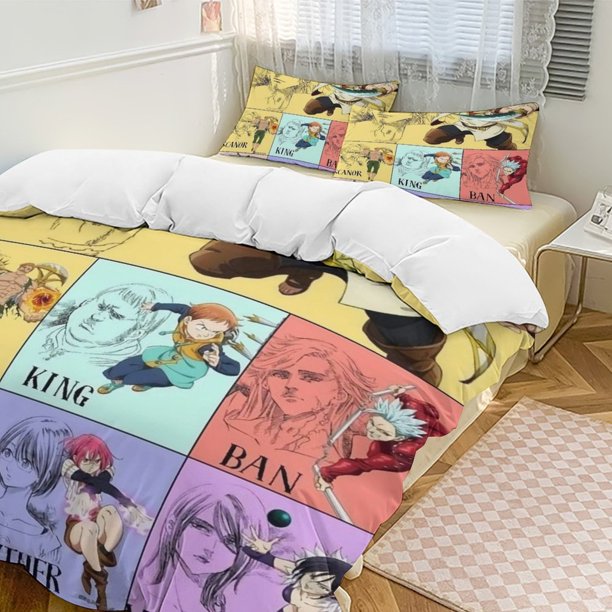 The Seven Deadly Sins Anime Home Bed 3-piece Set Classic Japanese Anime Polyester Wash Student Dormitory Set
