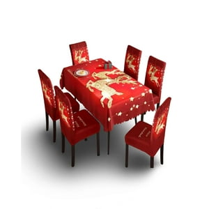Mylhogar - Mantel De Navidad Mas 6 Fundas De Sillas