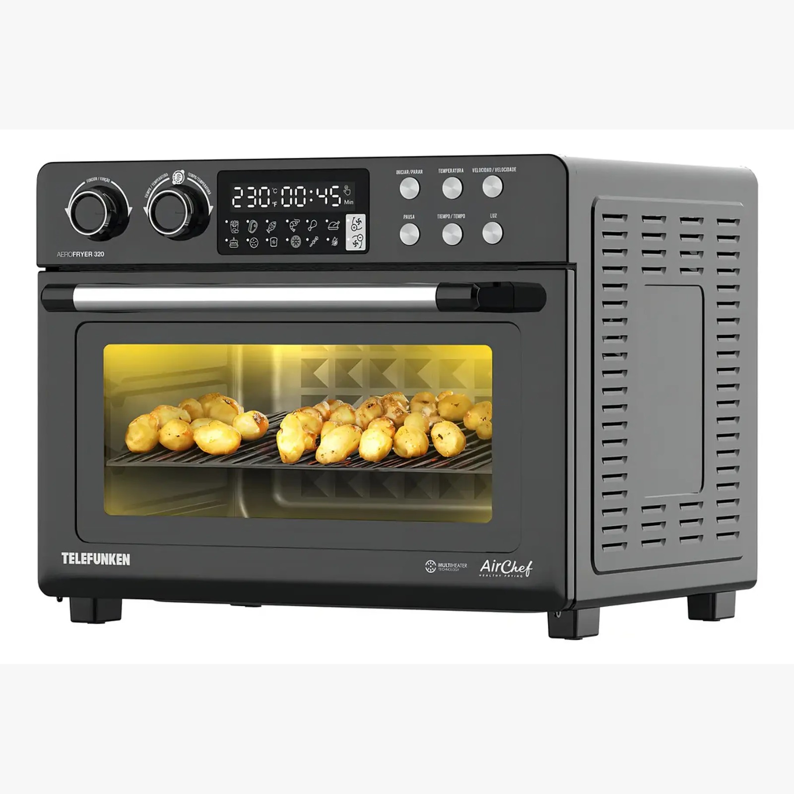 Freidora De Aire Horno Telefunken Aerofryer 320 Digital 32Lt Color Gris Oscuro Airchef