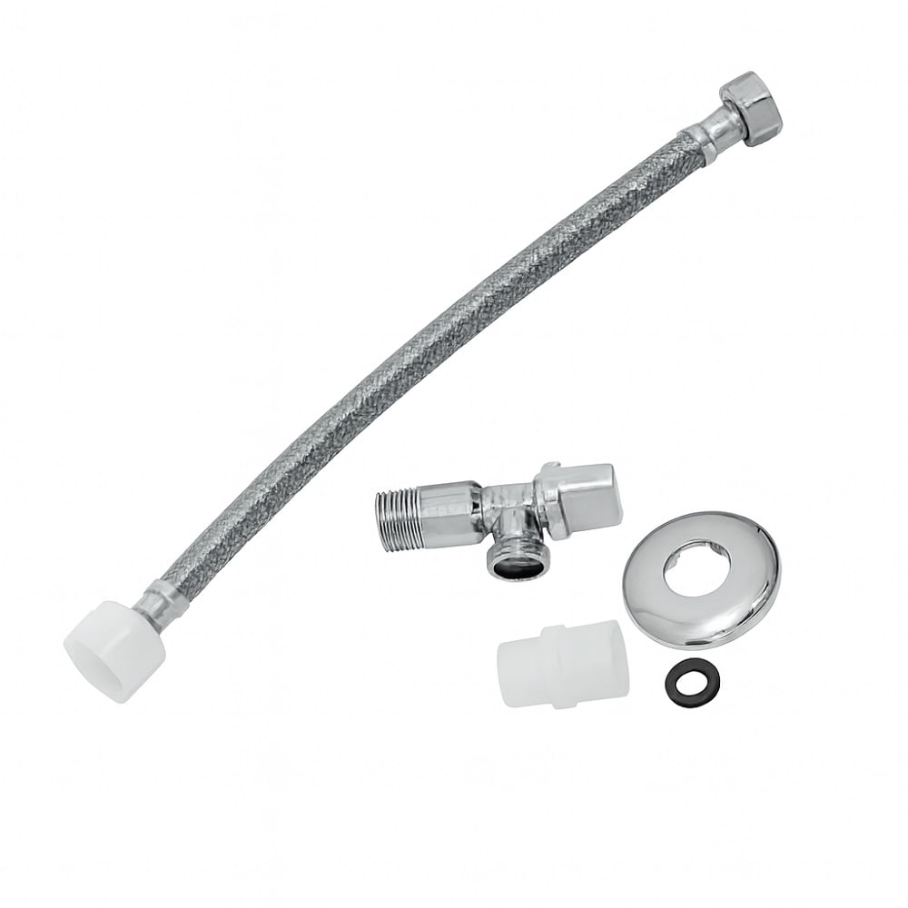 Hoffens - Kit Flexible 1/2 X 30cm + Llave Angular De Paso Acero/inox