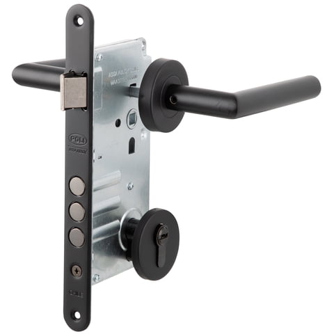 Cerradura Embutida Poli Toscana Black B60 Oficina