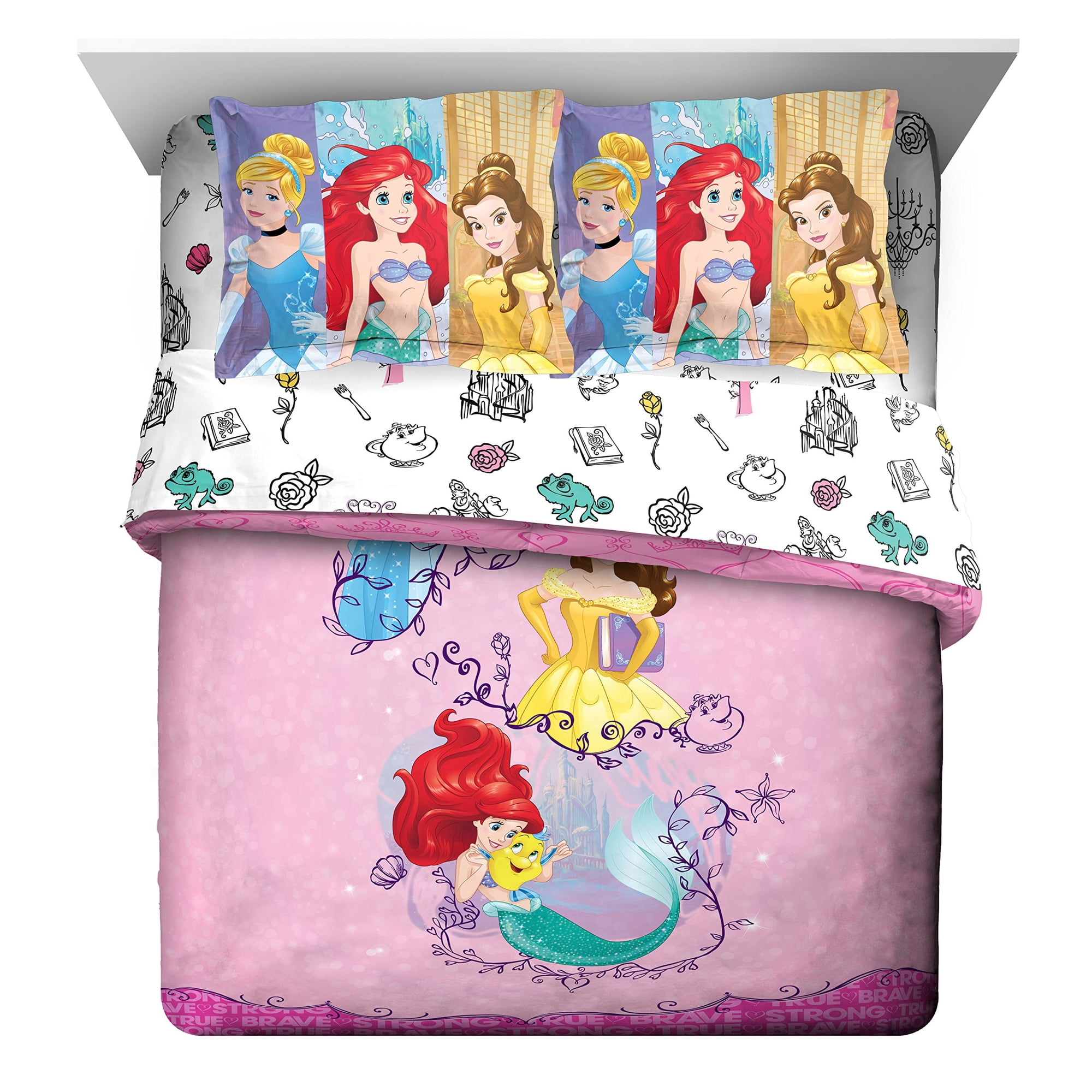 Jay Franco - Cama En Una Bolsa De Princesa Disney «friendship Adventures» 7 Piezas Completas