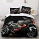 thumbnail image 1 of Motorcycle Bedding Set Single Twin Full Queen King Size Wild race Bed Set Aldult Kid Bedroom Duvetcover Sets Cool 3Bed Sheets, 1 of 5