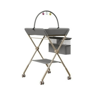 Babyluna - Cambiador De Pañales Plegable Con Juguete Y Cinturón Gris