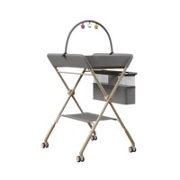 Babyluna - Cambiador De Pañales Plegable Con Juguete Y Cinturón Gris