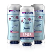 Desodorante Secret Sin Aluminio, Sin Aroma A Rosas, 70 Ml, Para Mujer, X3