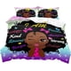 thumbnail image 1 of 3PCS Pink Bedding White Duvet Cover Full Kids Bedding Gold Glitter Crown Castle Fairy Tale Princess Comforter Bedspread Quilt Cover, 1 of 5