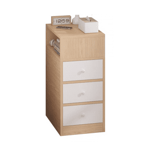Importclick - Velador Angosto 3 Cajones 30X30X66 Cm Bicolor