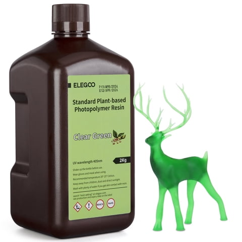 Impresora 3D De Resina Elegoo Standard A Base De Plantas, 2 Kg, Color Verde Transparente