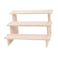 Magideal - Soporte De Exhibición De Madera Rústica, Estante De Exposición Multiusos, Accesorios De Iluminación De Escaparate, Soporte De Joyería Para Esculturas, 3 Capas