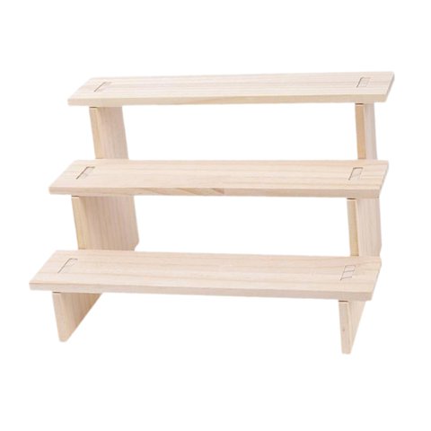 Magideal - Soporte De Exhibición De Madera Rústica, Estante De Exposición Multiusos, Accesorios De Iluminación De Escaparate, Soporte De Joyería Para Esculturas, 3 Capas