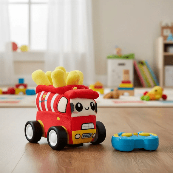 Auto Peluche De Felpa Animado Con Sonido Y Control Lavable Papas Fritas
