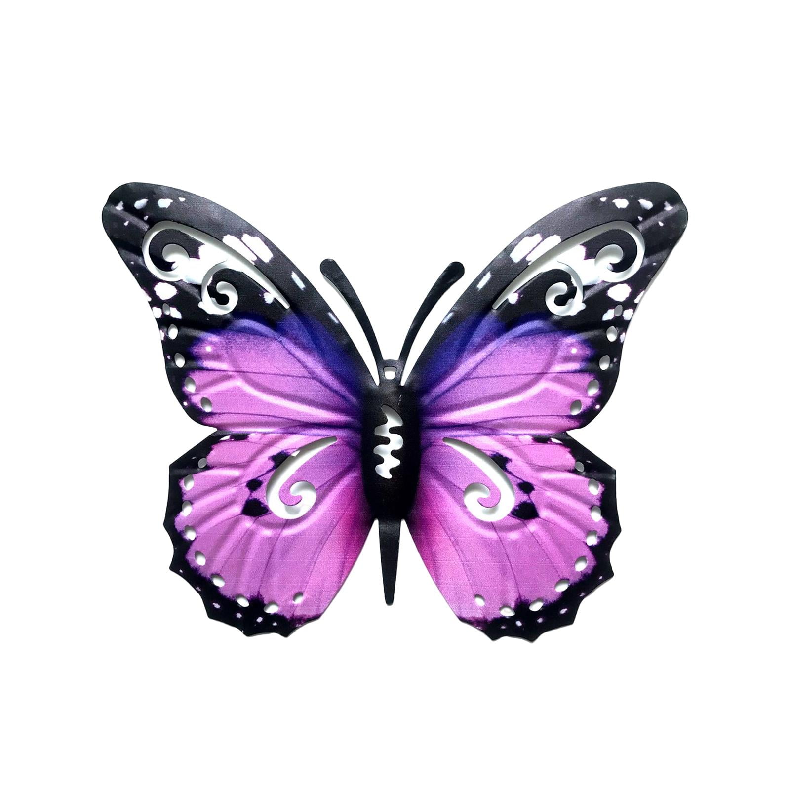 Magideal - Escultura De Mariposa, Obra De Arte, Adorno Decorativo De Hierro, Artesanía Antióxido, Arte De Pared De Metal Vivo Para Bar, Aniversario, Balcón, Sala , Violeta