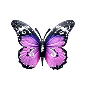 Magideal - Escultura De Mariposa, Obra De Arte, Adorno Decorativo De Hierro, Artesanía Antióxido, Arte De Pared De Metal Vivo Para Bar, Aniversario, Balcón, Sala , Violeta
